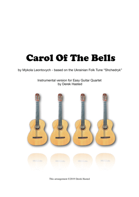 Carol Of The Bells Instrumental For 4 Guitars Large Ensemble Sheet Music