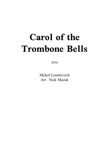 Free Sheet Music Carol Of The Trombone Bells