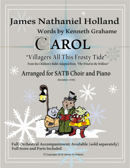 Free Sheet Music Carol Villagers All This Frosty Morn Arranged For Satb Chorus And Piano From The Wind In The Willows