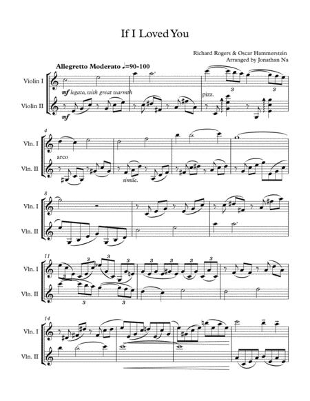 Carousel If I Loved You Violin Duet Sheet Music
