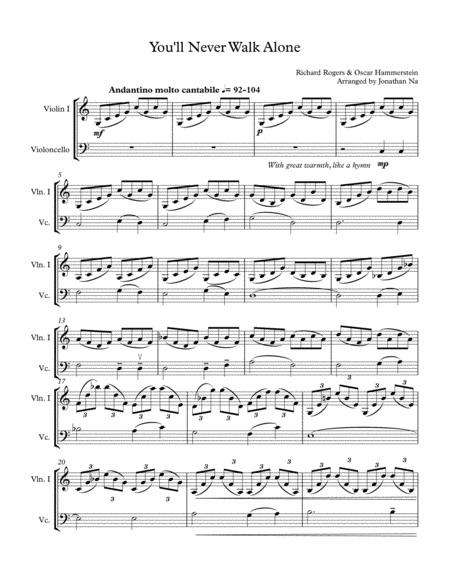 Free Sheet Music Carousel You Will Never Walk Alone Violin And Cello Duet