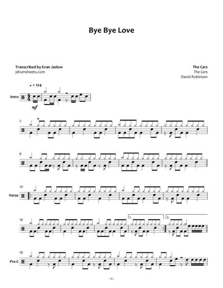 Free Sheet Music Cars The Bye Bye Love