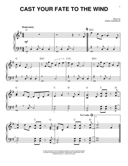 Cast Your Fate To The Wind Sheet Music