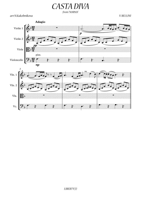 Free Sheet Music Casta Diva From Norma