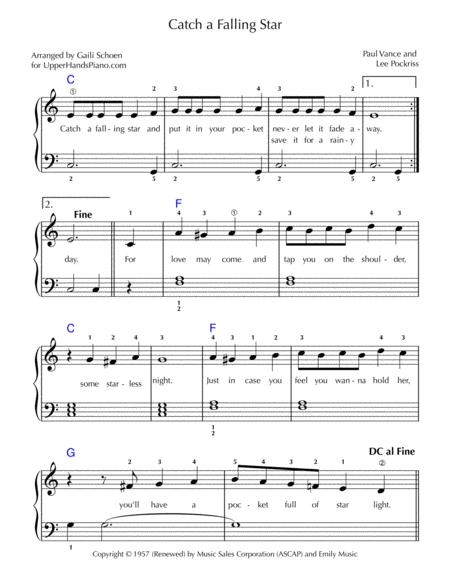 Catch A Falling Star Easy Sheet Music