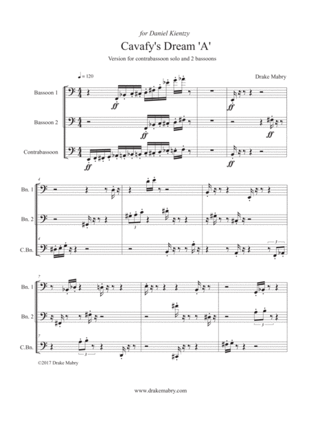 Free Sheet Music Cavafys Dream A