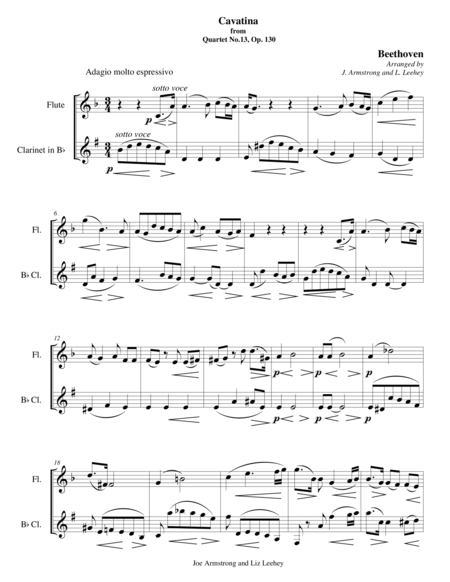 Free Sheet Music Cavatina From No 13 Op 130