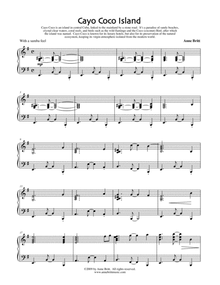 Free Sheet Music Cayo Coco Island