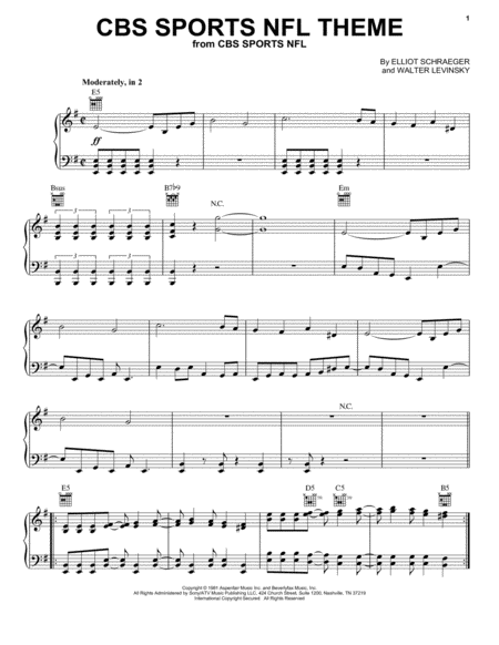 Cbs Sports Nfl Theme Sheet Music