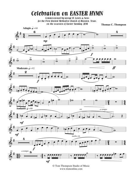 Celebration On Easter Hymn Horn In F Score Sheet Music