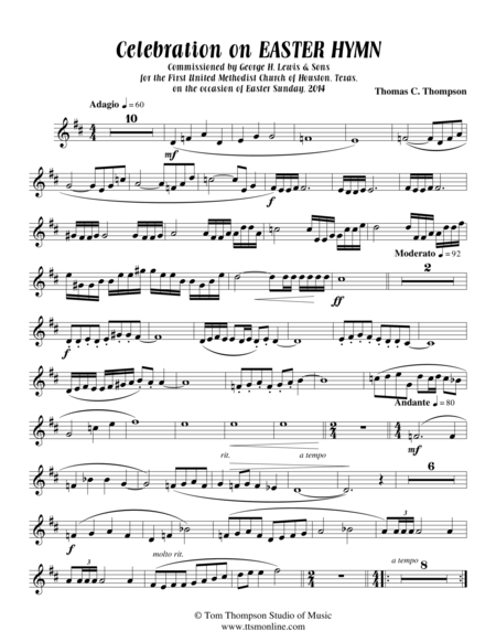 Celebration On Easter Hymn Trumpet 2 Score Sheet Music