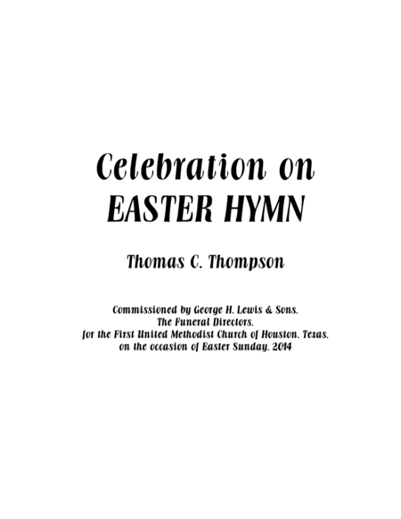 Free Sheet Music Celebration On Easter Hymn