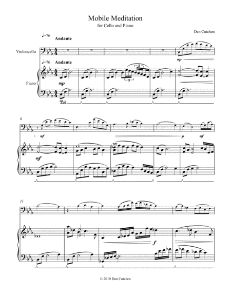 Cello And Piano Mobile Meditation Sheet Music