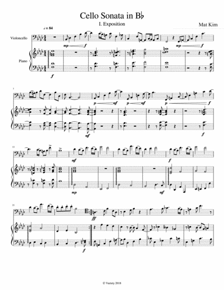 Cello Sonata In Bb Sheet Music