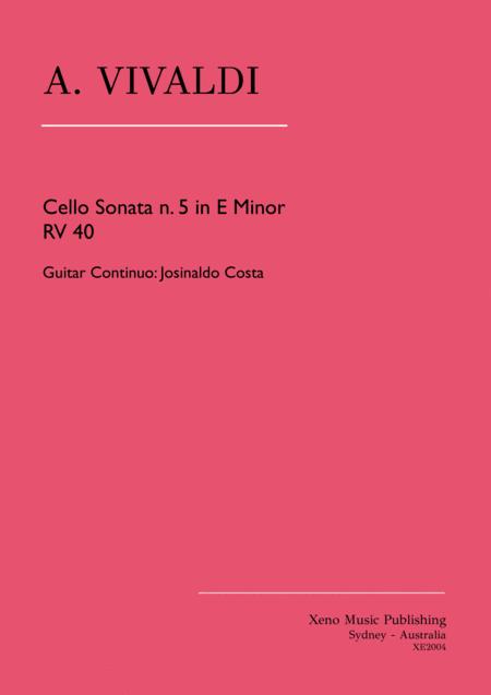 Cello Sonata N 5 In E Minor Rv40 Guitar Accompaniment Sheet Music