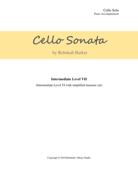 Cello Sonata Sheet Music