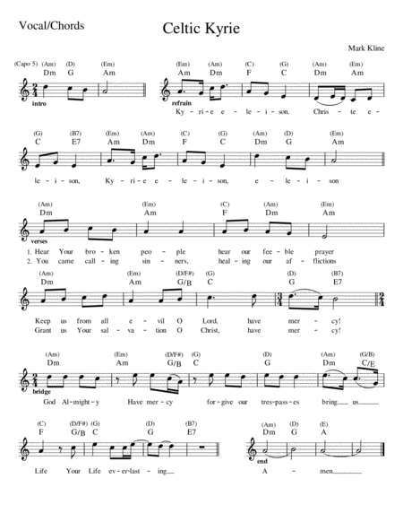 Free Sheet Music Celtic Kyrie