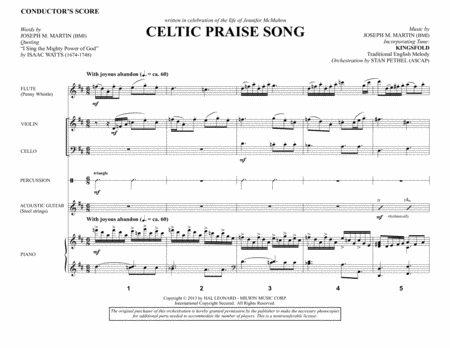 Free Sheet Music Celtic Praise Song Full Score