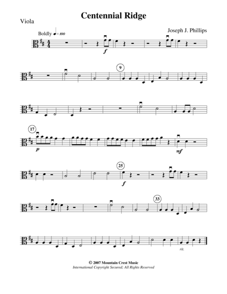 Centennial Ridge Viola Part Sheet Music