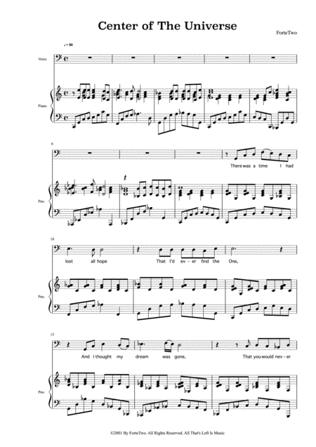 Center Of The Universe For Baritone Voice Piano Sheet Music