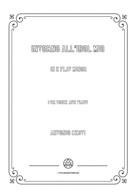 Free Sheet Music Cesti Intorno All Idol Mio In D Sharp Minor For Voice And Piano