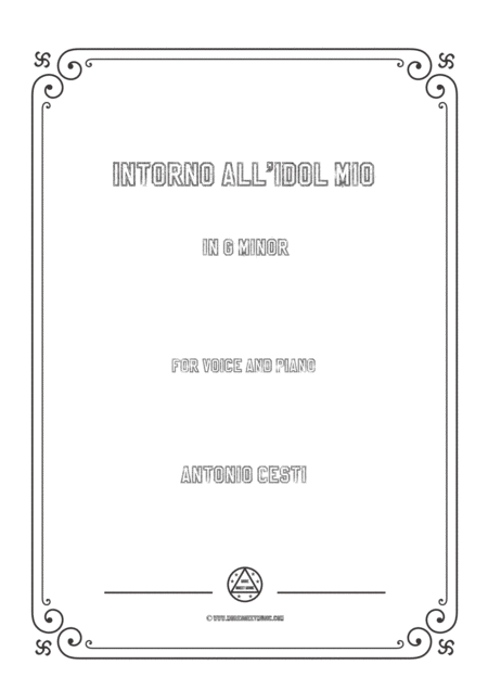 Free Sheet Music Cesti Intorno All Idol Mio In G Minor For Voice And Piano