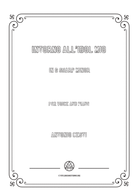 Free Sheet Music Cesti Intorno All Idol Mio In G Sharp Minor For Voice And Piano