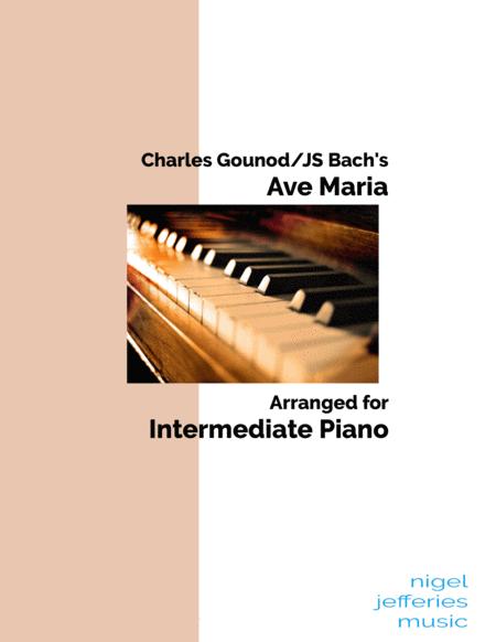 Ch Gounod Js Bach Ave Maria Arranged For Easy Intermediate Piano Sheet Music