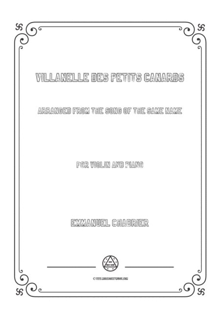 Chabrier Villanelle Des Petits Canards For Violin And Piano Sheet Music