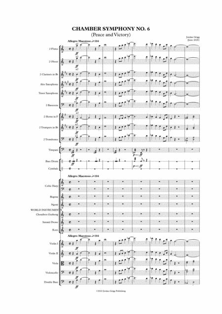 Free Sheet Music Chamber Symphony No 6 Peace And Victory