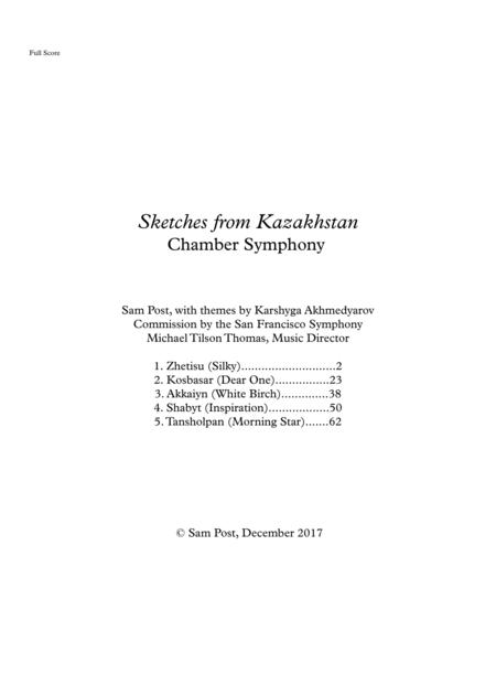 Free Sheet Music Chamber Symphony Sketches From Kazakhstan Op 24