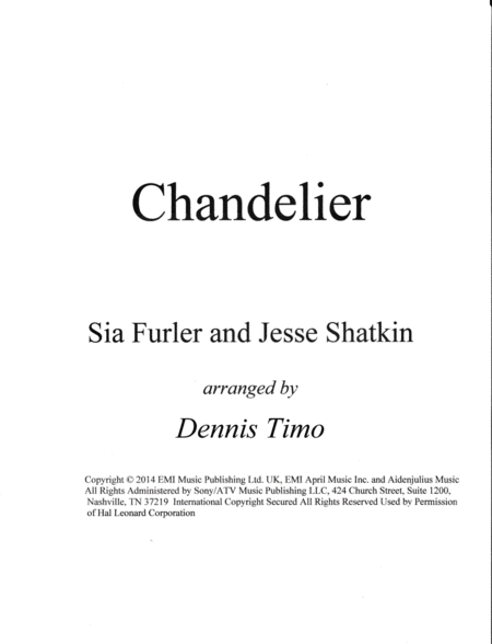 Free Sheet Music Chandelier For Flute And Clarinet With Piano Accompaniment