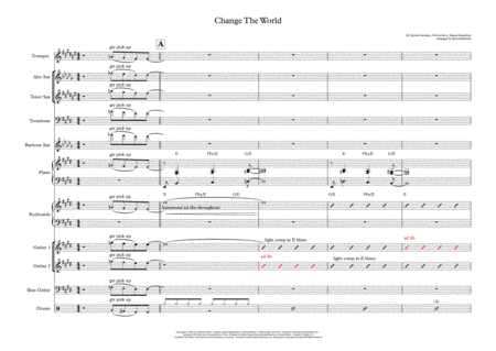 Free Sheet Music Change The World Vocal With Band 5 Horns Key Of E