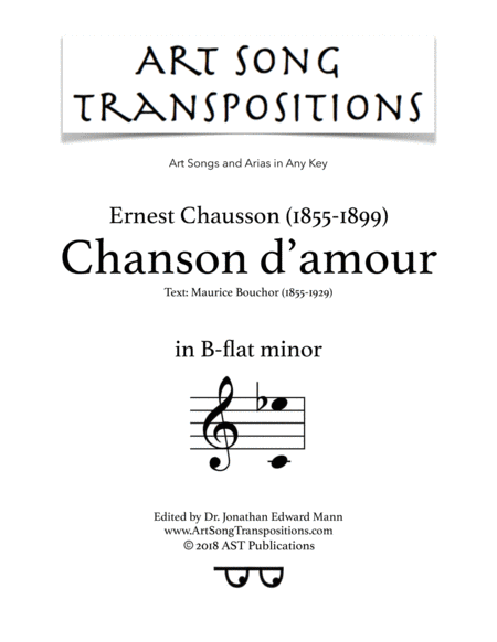 Free Sheet Music Chanson D Amour B Flat Minor