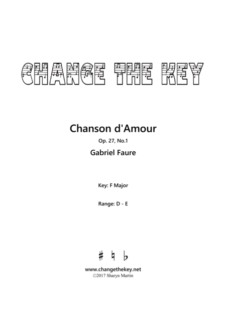 Free Sheet Music Chanson D Amour F Major