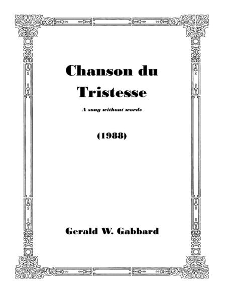 Free Sheet Music Chanson Du Tristesse 1988