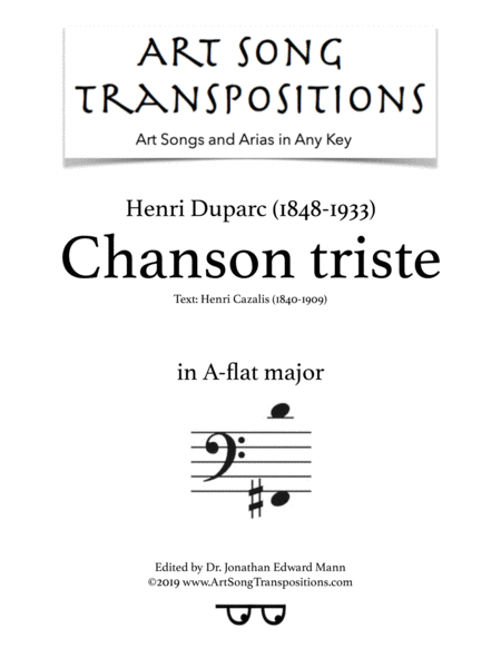 Free Sheet Music Chanson Triste A Flat Major Bass Clef
