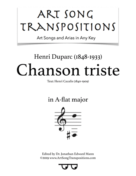 Chanson Triste A Flat Major Sheet Music