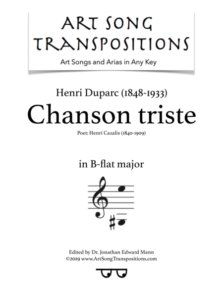 Free Sheet Music Chanson Triste B Flat Major