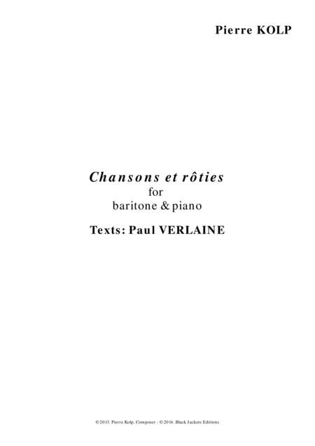 Free Sheet Music Chansons Et Roties