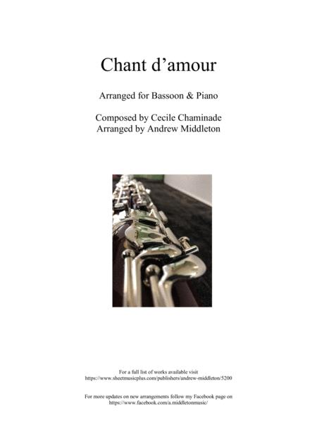 Free Sheet Music Chant D Amour Arranged For Bassoon And Piano