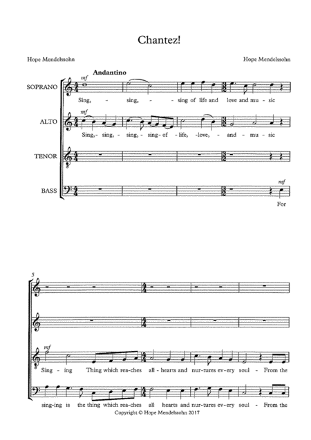 Free Sheet Music Chantez