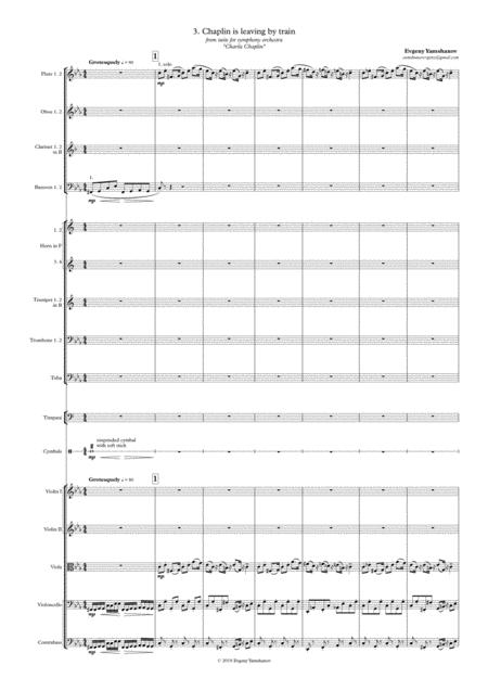 Charlie Chaplin Suite For Orchestra No 3 Chaplin Is Leaving By Train Score Only Sheet Music