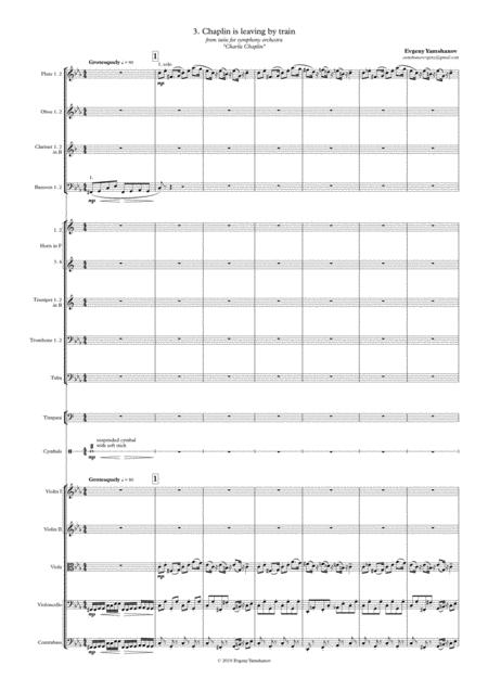 Charlie Chaplin Suite For Orchestra No 3 Chaplin Is Leaving By Train Sheet Music