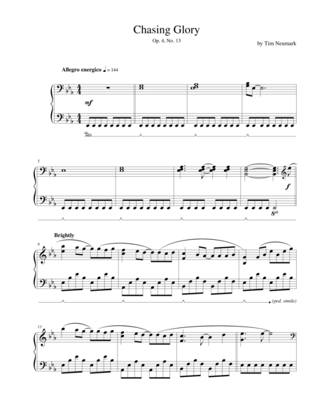 Free Sheet Music Chasing Glory