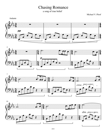 Chasing Romance Sheet Music