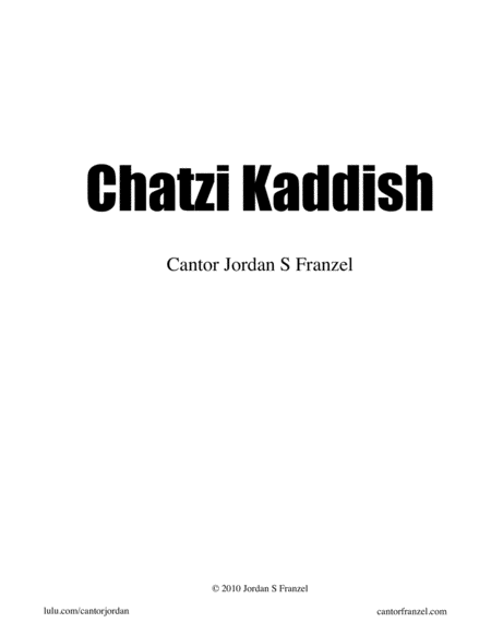 Free Sheet Music Chatzi Kaddish