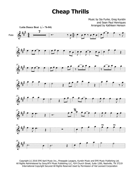 Free Sheet Music Cheap Thrills For Solo Flute