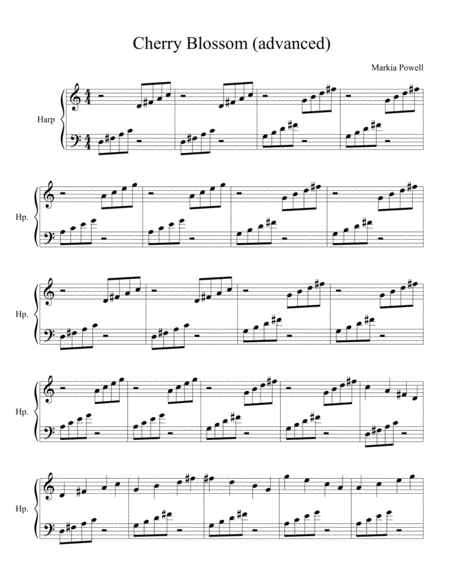 Free Sheet Music Cherry Blossom Advanced