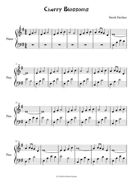 Cherry Blossoms Sheet Music